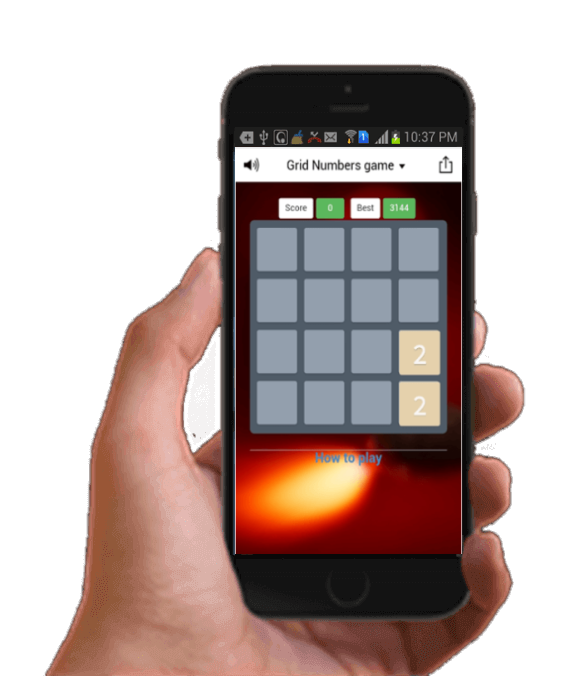 Grid numbers 2048 app