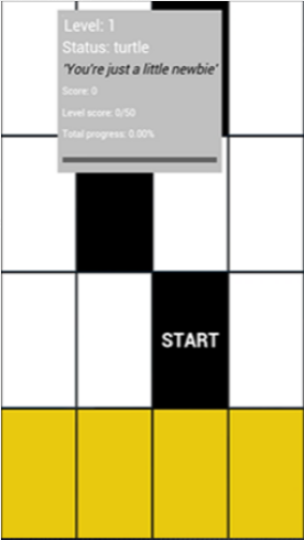 Black and white tiles game for mobile