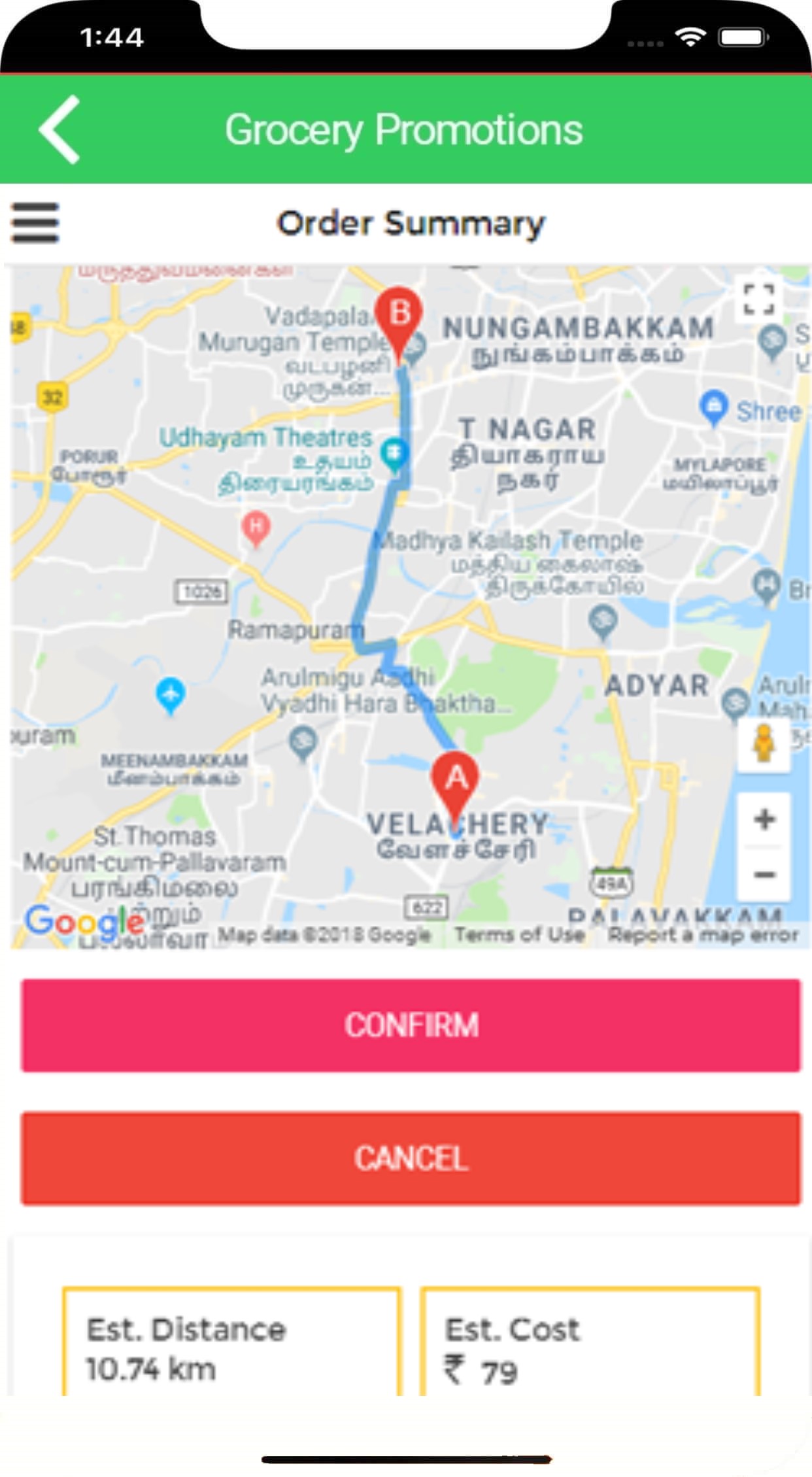 Hyperlocal deliveries app