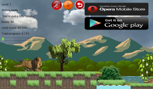 Running Lion jump game software testing