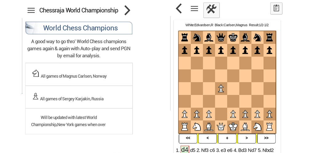 Chess tournaments app