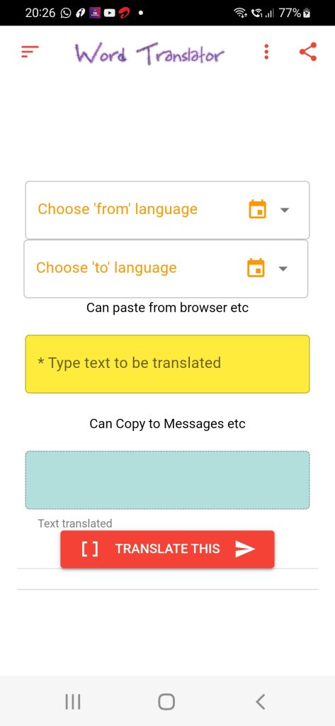 Word Translator app with ChatGPT